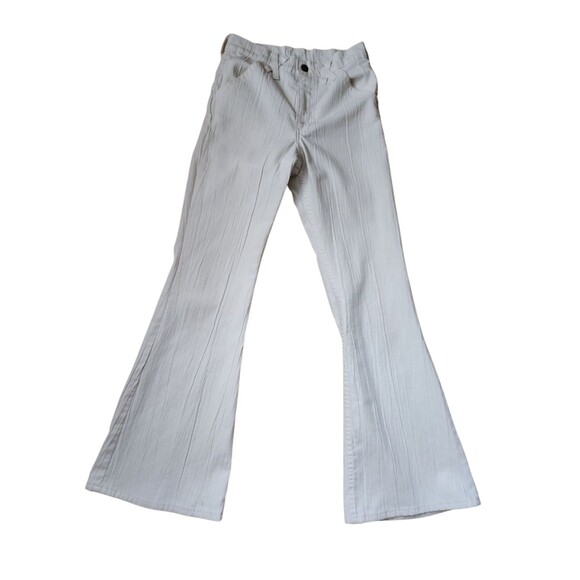 Levi's Vintage 70s Boho Flare Jeans Women's Size 27 White Classic Hippie Flawed - Picture 1 of 11